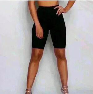 Womens boohoo Charlotte Cycle Shorts Black Sz 4 US